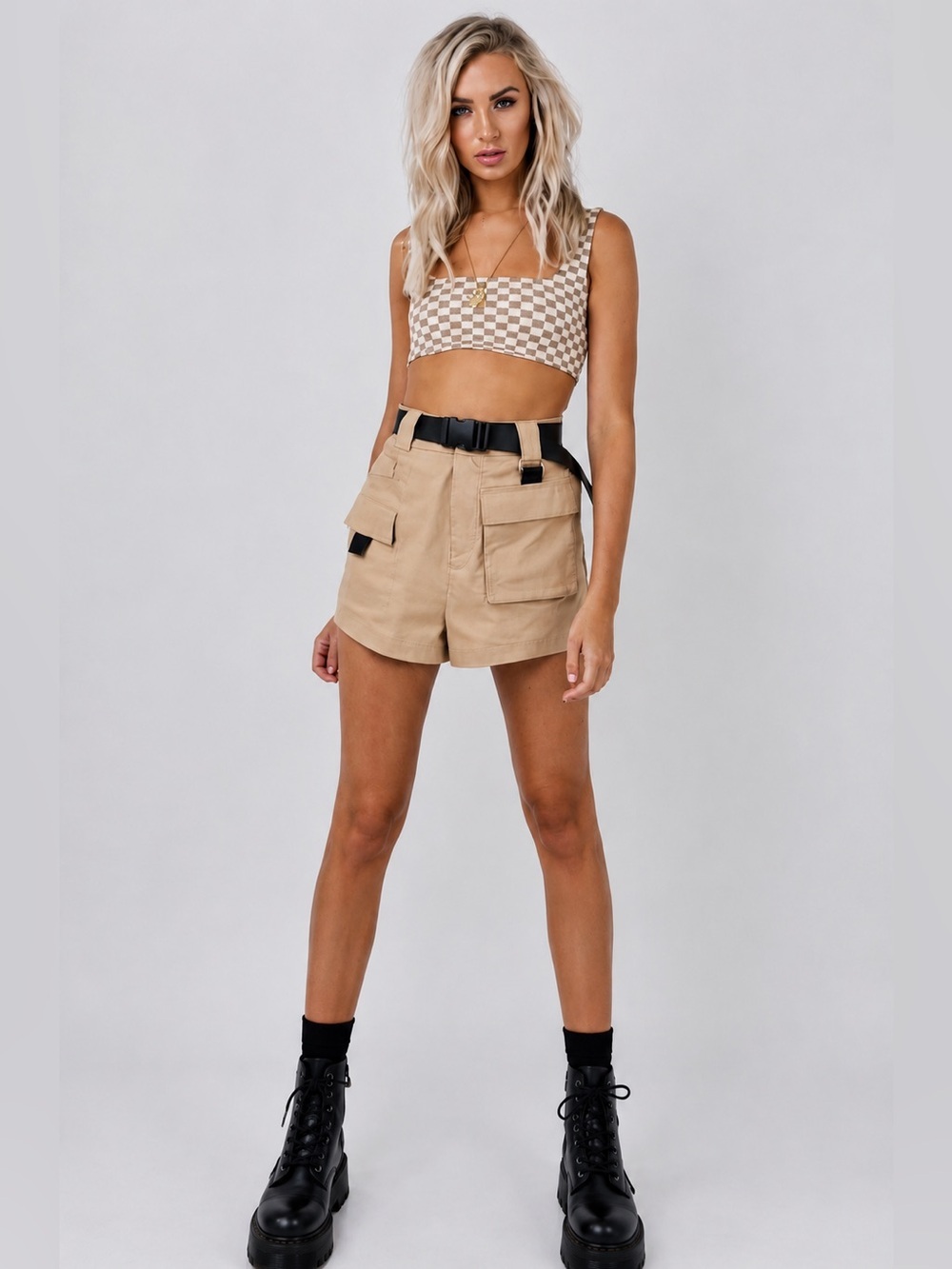 I.AM.GIA Veda Crop Top in Tan and Brown, Size XS